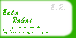 bela rakai business card